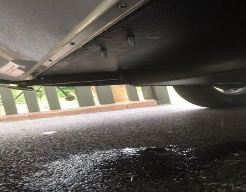 Water Dripping from the Water Barrier and Undercarriage